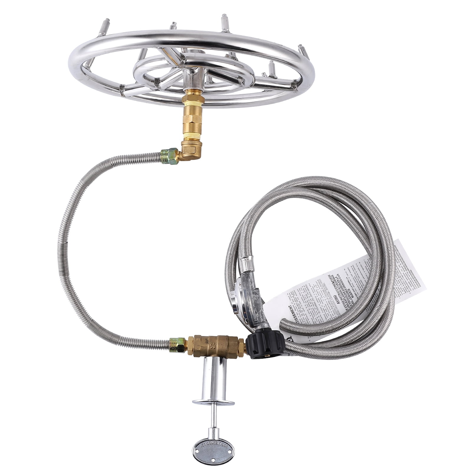 Fire Pit Ring Burner Kit 12", Stainless Steel Burner Ring Installation