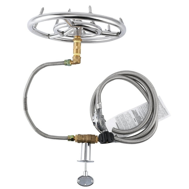Fire Pit Ring Burner Kit 12", Stainless Steel Burner Ring Installation Kit, Propane Gas Fire Pit