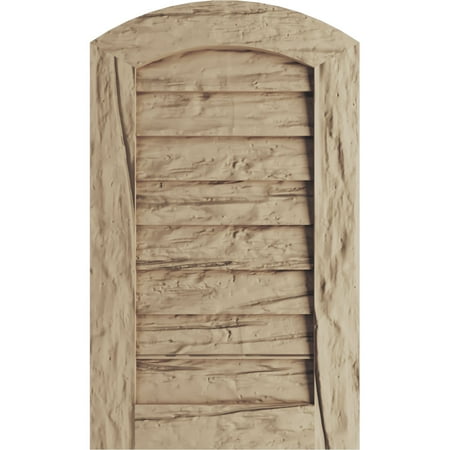 

Ekena Millwork 32 W x 18 H Timberthane Riverwood Arch Top Faux Wood Non-Functional Gable Vent Primed Tan