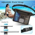 thumbnail image 3 of Waterproof Pouch with Waist Strap Beach Accessories Best Way to Keep Your Phone and Valuables Safe and Dry Perfect for Boating Swimming Snorkeling Kayaking Beach Pool Water Park 2Pack Black+White, 3 of 9