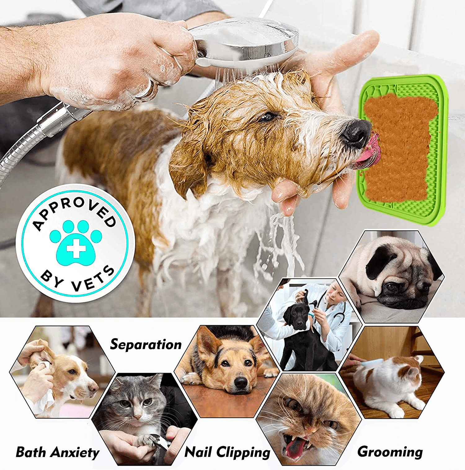 Licky Mats for Dogs - Dog Lick Mats for Large Dogs & Small Dogs | Lick Mat  for Dogs, Non-Slip Silicone Mat with Suction Cups & BPA-Free | Dog Lick Pad