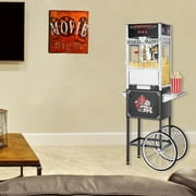 Top Star Popcorn Machine with Cart- Commercial Quality 12-Ounce Kettle Popper with Warming Deck- Makes 4.5 Gallons by Great Northern Popcorn (Black)
