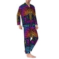 thumbnail image 6 of Salouo Indian Mandalas Dragonfly Print Button-Front Long Sleeve Pajama Set for Men, Soft 2Pjs Men's Long Sleeve Sleepwear -X-Large, 6 of 7