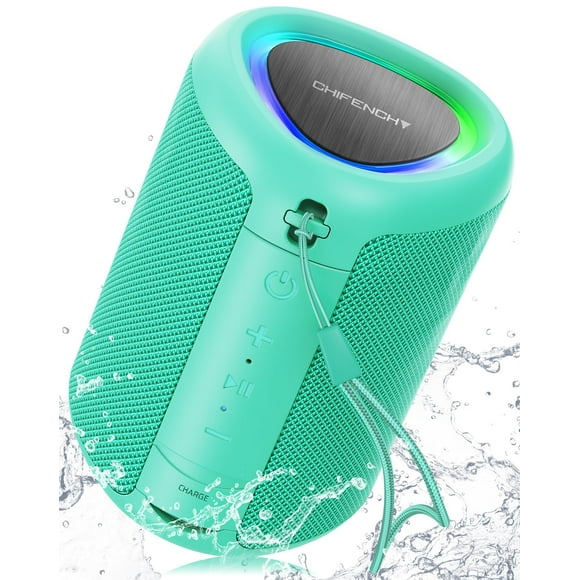 Altavoz Bluetooth CHIFENCHY PulseSound Teal con luces IPX5