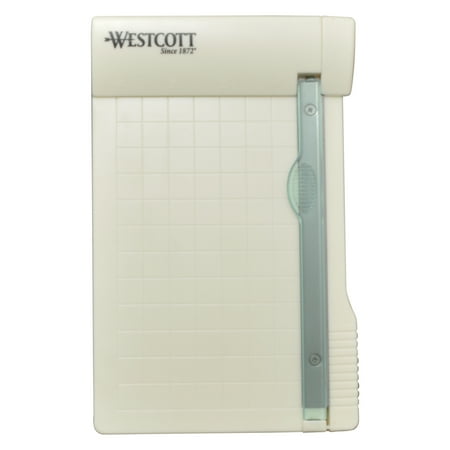 Westcott Carbo Titanium Guillotine Paper Trimmer, 6", Imperial, for Craft, White, 1-Count