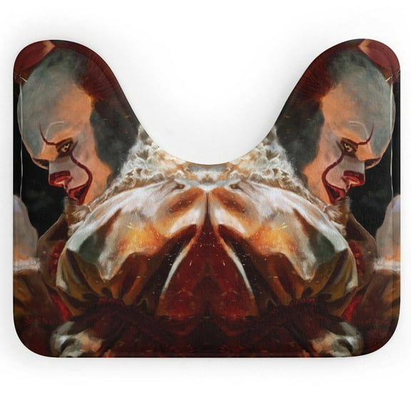 Pennywise U-Shape Rug, Ultra Soft Washable Toilet Mat, Non Slip Absorbent Bath Rug Water Absorbent for Bathroom