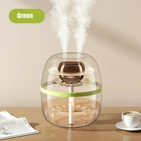 

YNGYFE Large Transparent Double Spray Air Humidifier for Bedroom and Office - Quiet 2L Capacity with LED Night Light USB Powered Fog Enhancer