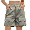 thumbnail image 4 of Sngxgn Low Waist Shorts Y2K, Summer Casual Baggy Trendy Cargo Shorts Women with Pockets(Khaki,XL), 4 of 8