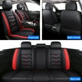 thumbnail image 2 of For Subaru Forester Legacy Outback Crosstrek WRX STI Car Seat Covers, Waterproof 5 Seats Leather Cushion Protector Front Rear Full Set Black&Red, 2 of 14