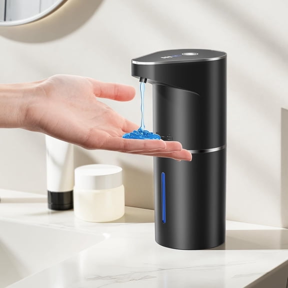 Automatic Soap Dispenser,Touchless Hand Wall Mount Rechargeable 3 Gear Adjustable Electric Soap Dispenser 350ml with Infrared Motion Sensor for Bathroom,Kitchen,Office, Black Gel