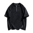 thumbnail image 1 of pstuiky camisetas de hombre, Pijama deportivo para hombre, para estar en casa, color liso, manga corta, cuello vuelto, blusa camisetas de hombre m, 1 of 3