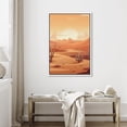 thumbnail image 3 of PixonSign Framed Canvas Print Wall Art Texas Country Saguaro Cactus Desert Nature Wilderness Illustrations Decorative Bohemian Rustic Mid-Century Modern Desert Landscape - 24"x36" White, 3 of 5