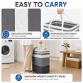 thumbnail image 4 of UTDT 2 Pack 75L Laundry Hamper, Collapsible Waterproof Clothes Organizer with Reinforced Handles, Freestanding Storage Bin for Dorm Bedroom, Gray, 4 of 9