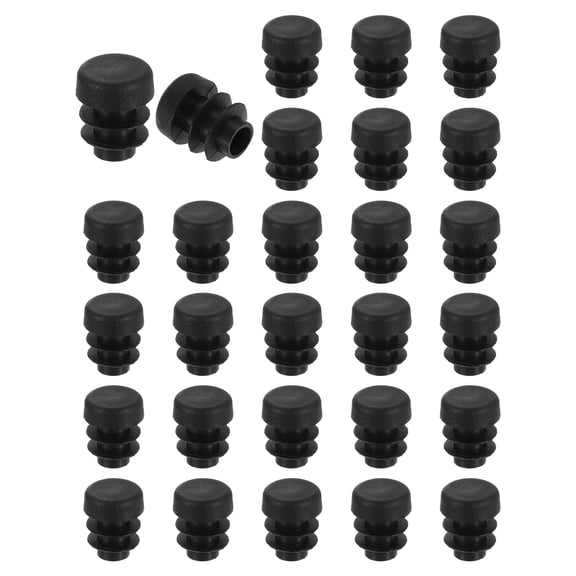 38 Pack Round Plastic Plug, Black Tubing End Cap Plugs, 12mm(0.47 Inch) Furniture Leg Pipe Insert, Glide Protection for Chair, Sofa, Table, Shelf