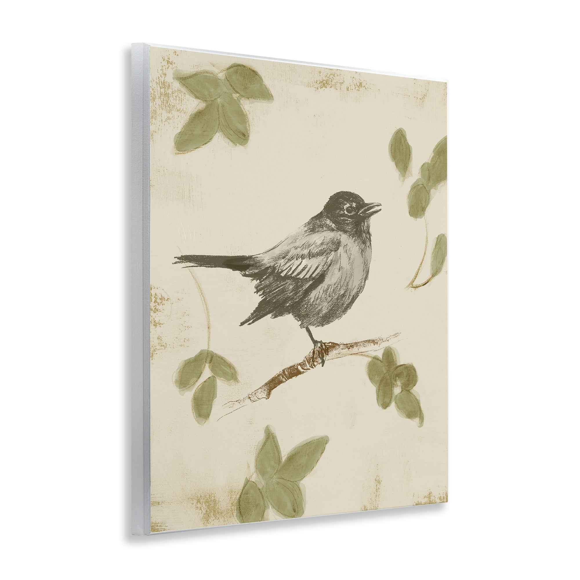 Stupell Industries Bird Scene over Neutral Wall Plaque Art, design by Lanie Loreth