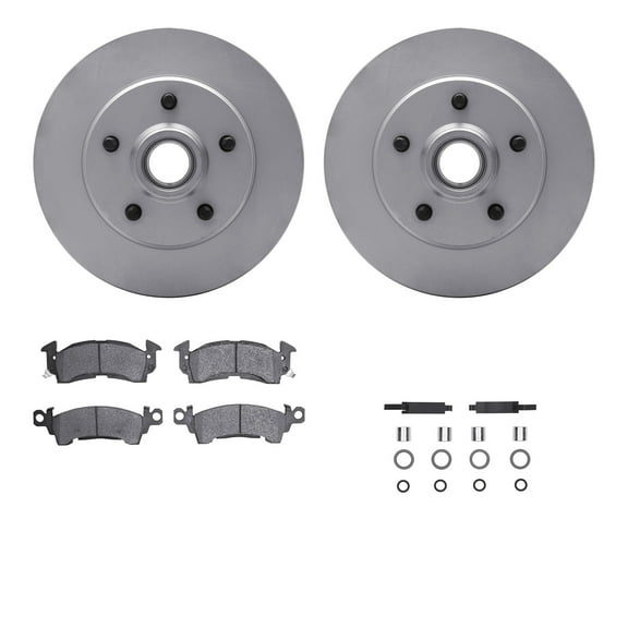 Dynamic Friction Company Front Geospec Brake Rotors with Heavy Duty Brake Pads includes Hardware 4212-48086