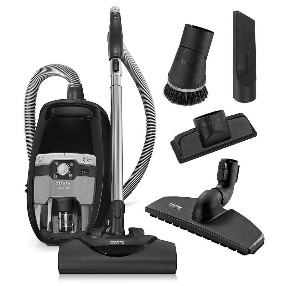 Miele Blizzard CX1 Electro and Bagless Canister Vacuum (Obsidian Black