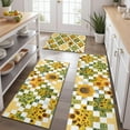 thumbnail image 2 of Sunflower Checkered Pattern Kitchen Rugs Sets Of 3,Kitchen Runner Rugs Non Skid Washable,Decorative Kitchen Floor Mats for Kitchen,Sink,Laundry,17"x30"+ 17"x47" + 17"x59", 2 of 6
