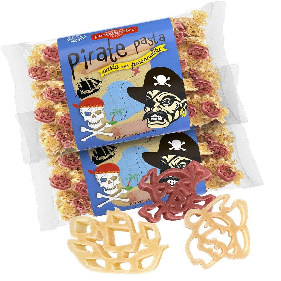 Pastabilities Pirate Pasta, Fun Shaped Pirate Ship Skull & Crossbones Noodles for Kids and Gifts