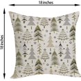 thumbnail image 2 of Christmas Pillow Covers 18x18 Inches Pack of 2, Geometric Green Tree Throw Pillowcase for Winter Decoration, Linen Cushion Cover for Couch Sofa, 2 of 6