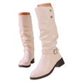 thumbnail image 3 of Heel Knee High Riding Boots Solid High Top Footwear Fashionable Autumn Winter Women's, 3 of 5