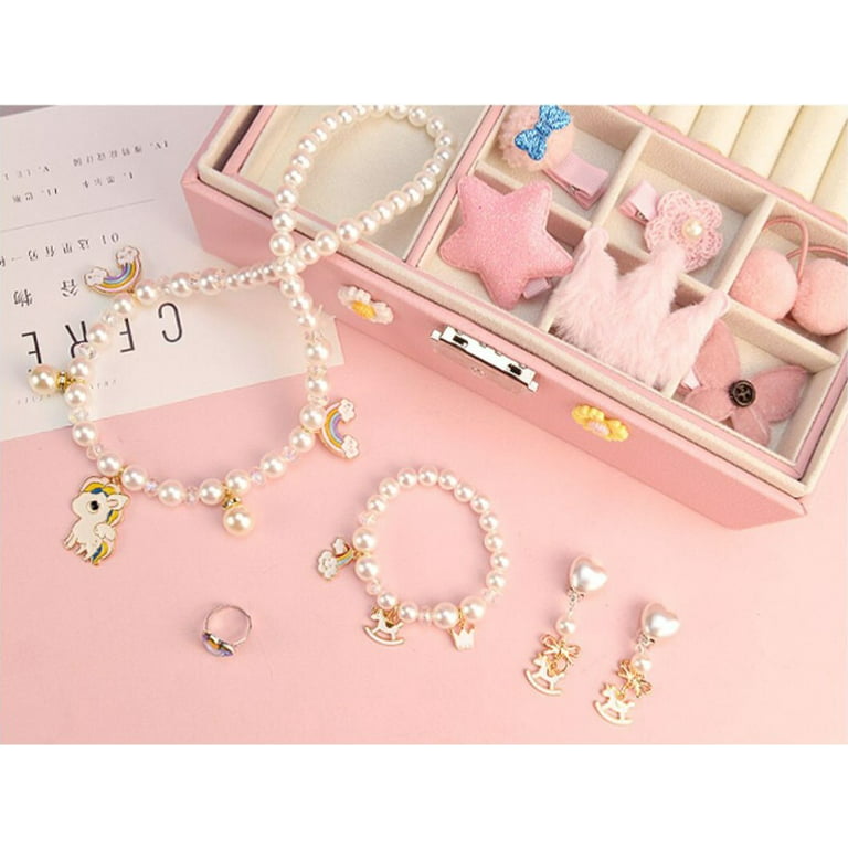 Jewelry Box for Girls - Jewelry Organizer Toy - 21PCS Double Layer