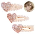 thumbnail image 4 of 3PCS Pince à Cheveux Mode Paillettes Strass Faux Perle Cheveux Épingle Snap Cheveux Clip, 4 of 10