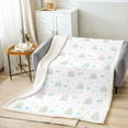 thumbnail image 2 of Fleece Blanket Twin Rainbow Throw Blanket Boho Fuzzy Blanket , Kawaii Rainbow Pattern Boho Sun and Clouds Sherpa Blanket Pink Love Heart Decor Blanket, 2 of 6