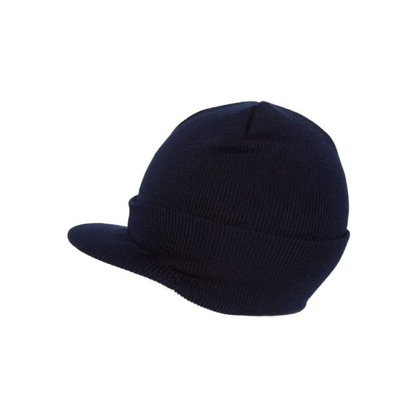 Nouvelle Manchette Bleu Marine Bonnet Visière Crâne Chapeau de Chapeau