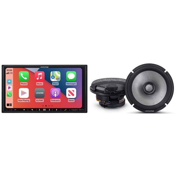 Alpine iLX-407 7-Inch Multimedia Receiver Apple Carplay and Android Auto w/ R2-S65 6.5" Coaxial Bundle