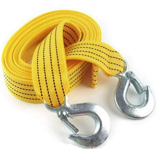 Heavy Duty Tow Strap with Safety Hooks, Tow Rope Yellow,Double
