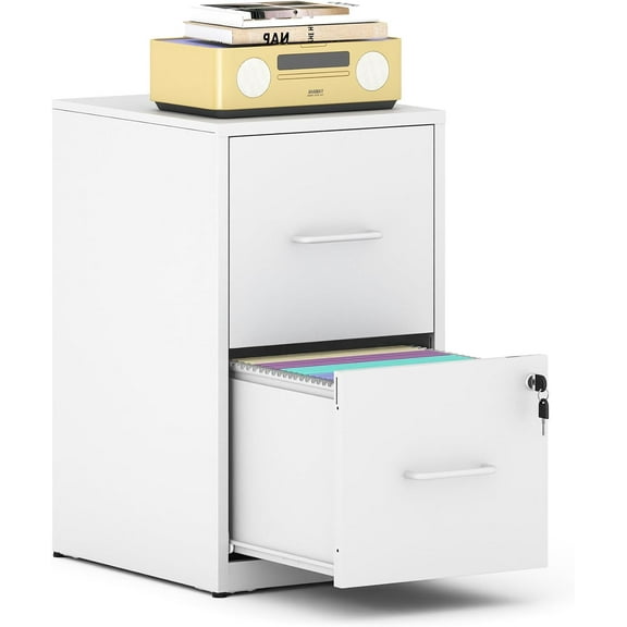 File Cabinet (White, 2 Drawers-Small)