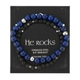 He Rocks Men's Stainless Steel Lava and Lapis Bead Stretch Bracelets ...