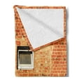 thumbnail image 2 of Industrial Soft Flannel Fleece Throw Blanket, Discarded Ruin with Old Windows and Wall Aged Construction in Suburbs Print, Cozy Plush for Indoor and Outdoor Use, 70" x 90", Multicolor, by Ambesonne, 2 of 5