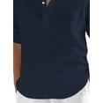 thumbnail image 4 of DYMADE Men Daily Beach Style V-neck 3/4 Sleeved Shirt, 4 of 4