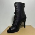 thumbnail image 3 of Botas de fiesta de marca de moda para mujer, zapatos de tacón alto Sexy, tacones de aguja para baile latino de salón, zapatos negros con punta abierta, talla 46, 3 of 5
