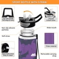thumbnail image 4 of 32oz Transparent Sports Water Bottle with Straw for Kids Adults Outdoor School Gym Fitness Cute Black Bats, 4 of 7