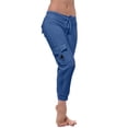 thumbnail image 3 of Awxnjux Women'S Sports Pants Sweat Pants For Womens Yoga Pants With Pockets Jogger Pants Loose Comfy Drawstring Running Casual Sweatpants (Blue,L), 3 of 5