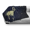 thumbnail image 3 of Zodiac Sagittarius Soft Flannel Fleece Throw Blanket, Starry Night with Constellation Silhouette of a Centaur, Cozy Plush for Indoor and Outdoor Use, 50" x 60", Pale Yellow Dark Blue, by Ambesonne, 3 of 6