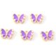 thumbnail image 2 of 10 piezas de dijes de mariposa de aleación de esmalte, dije colgante de mariposa morada mediana, dije colgante de oro claro, decoración, 2 of 2