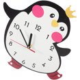 thumbnail image 4 of Reloj de pared para el hogar, reloj con forma de pingüino, reloj de pared para dormitorio, 4 of 6