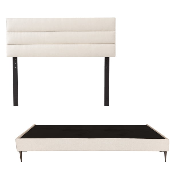 Box Base cama Slim King Size + Cabecera Logan Beige
