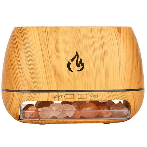 JIhuahe Himalayan Salt Lamp Diffuser - Realistic Flickering Flame Essential Oil Humidifier with USB Charging for Meditation & Home Decor,Green