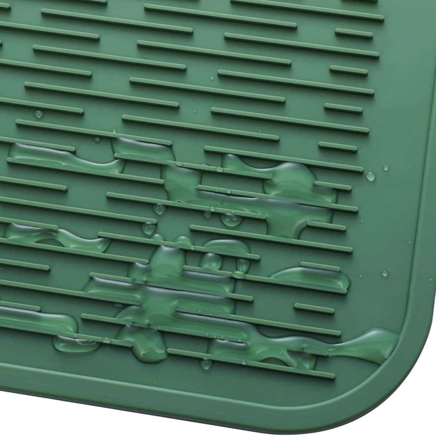 Silicone Dish Drying Mat for Multiple Usage,Easy clean,-friendly,Heat-resistant Silicone Mat for Kitchen Counter or Sink,Refrigerator or Drawer Liner Green 4XL 32 inches x 18 inches