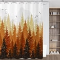 thumbnail image 2 of Fall Misty Forest Shower Curtain, Orange Pine Tree Foggy Forest Woodland Mountain Nature Bathroom Curtain Home Decor Waterproof Fabric Machine Washable with 12 PCS Hooks,72" Wx84 L, 2 of 6