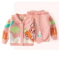 thumbnail image 5 of Godderr Kids Toddler Girls Knitted Sweater Outwear Baby Winter Warm Cardigan Jacket Coat Newborn Cartoon Printing Lapel Buttons Knitted Sweater Top for 12M-6T, 5 of 7