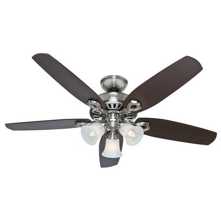 Hunter 52 Builder Brushed Nickel Ceiling Fan With Light Kit
