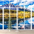 thumbnail image 3 of Idea4wall 6pcs Vies from French Window Peel and Stick Wallpaper Removable Wall Murals Large Wall Stickers for Home Decoration, 100"x24", 3 of 5