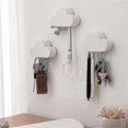 thumbnail image 2 of 2 Pack Adhesive Key Hanger Organizer Magnetic Key Holders White Cloud Key Ring Keychains Hooks Racks 4 Strong Magnets Decorative Wdi Man Jiaall Mount, 2 of 5