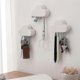 thumbnail image 2 of 2 Pack Adhesive Key Hanger Organizer Magnetic Key Holders White Cloud Key Ring Keychains Hooks Racks 4 Strong Magnets Decorative Wdi Man Jiaall Mount, 2 of 5
